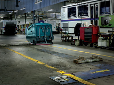 Image of the Tennant T20 bus garage